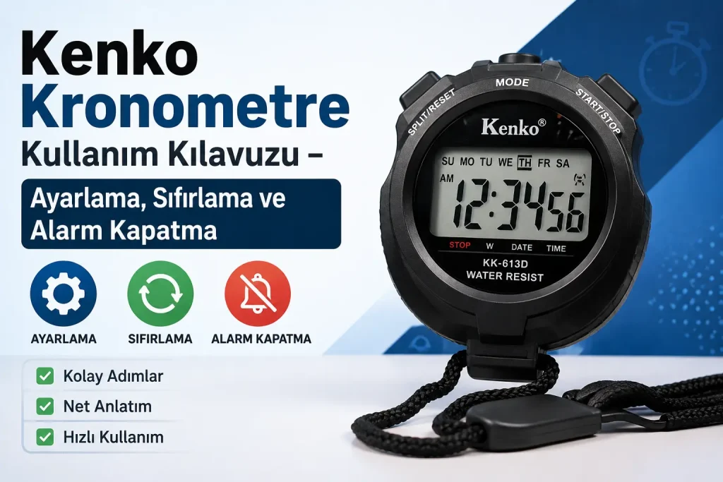 Kenko Kronometre Kullanım Kılavuzu Ayarlama, Sıfırlama ve Alarm Kapatma Kenko Kronometre Kullanım Kılavuzu